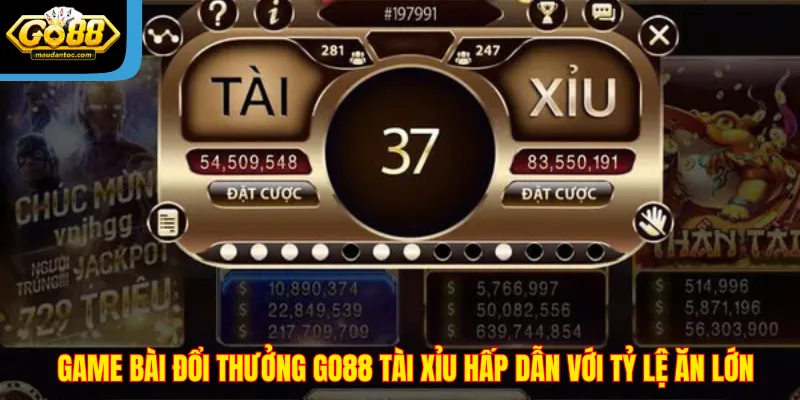 Game bài đổi thưởng Go88 Tài xỉu hấp dẫn với tỷ lệ ăn lớn
