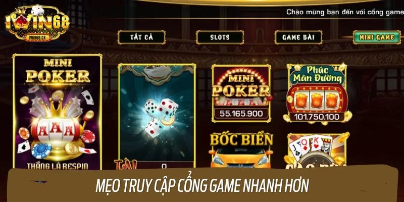 Chia sẻ mẹo truy cập cổng game nhanh hơn trong hướng dẫn đăng nhập